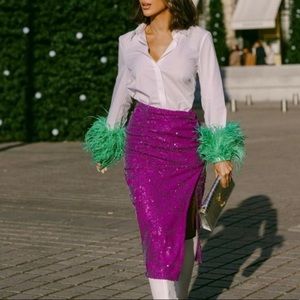 New with tags Zara Purple sequent skirt